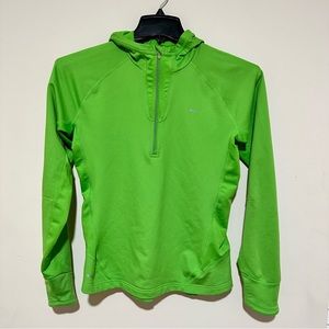 Nike Running Fleece Hooded Sweater Neon Green with Pockets